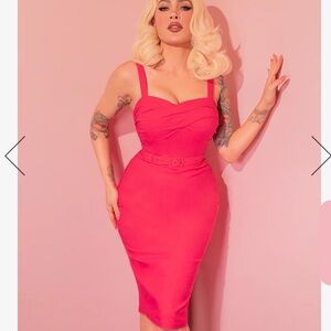Jawbreaker Dress in Hot Pink w/ belt